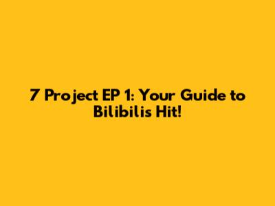 7 Project EP 1: Your Guide to Bilibili's Hit!