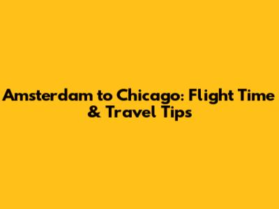 Amsterdam to Chicago: Flight Time & Travel Tips
