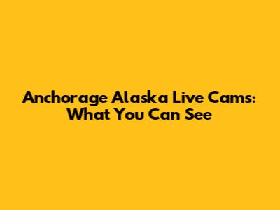Anchorage Alaska Live Cams: What You Can See