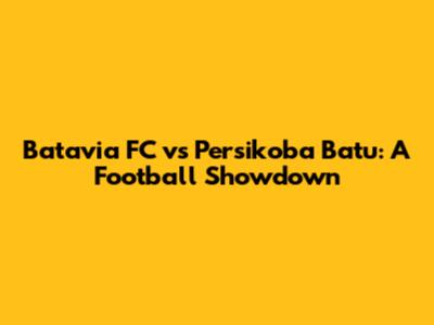 Batavia FC vs Persikoba Batu: A Football Showdown