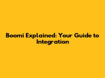 Boomi Explained: Your Guide to Integration