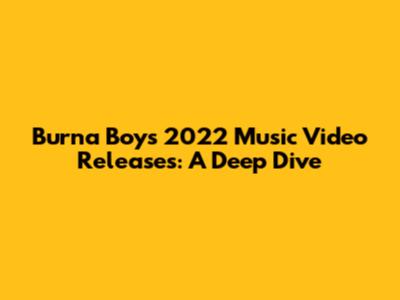 Burna Boy's 2022 Music Video Releases: A Deep Dive