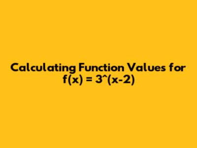 Calculating Function Values for f(x) = 3^(x-2)