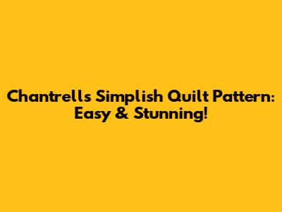 Chantrell's Simplish Quilt Pattern: Easy & Stunning!
