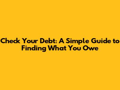 Check Your Debt: A Simple Guide to Finding What You Owe