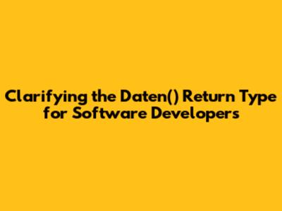 Clarifying the `Daten()` Return Type for Software Developers