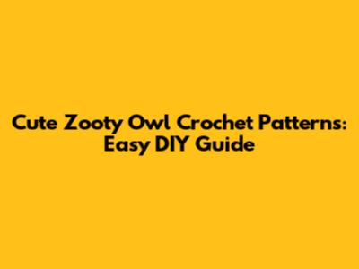 Cute Zooty Owl Crochet Patterns: Easy DIY Guide