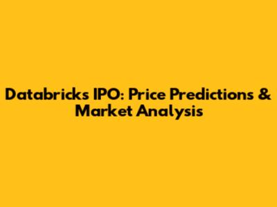 Databricks IPO: Price Predictions & Market Analysis
