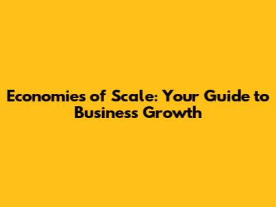 Economies of Scale: Your Guide to Business Growth