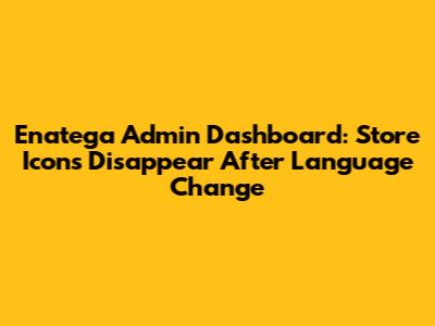 Enatega Admin Dashboard: Store Icons Disappear After Language Change