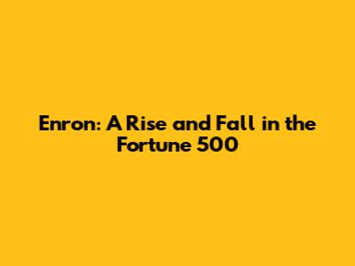Enron: A Rise and Fall in the Fortune 500