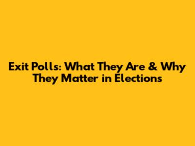 Exit Polls: What They Are & Why They Matter in Elections