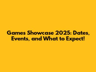 Games Showcase 2025: Dates, Events, and What to Expect!