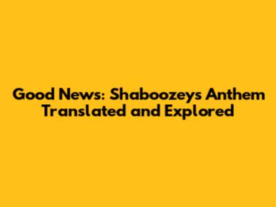 Good News: Shaboozey's Anthem Translated and Explored