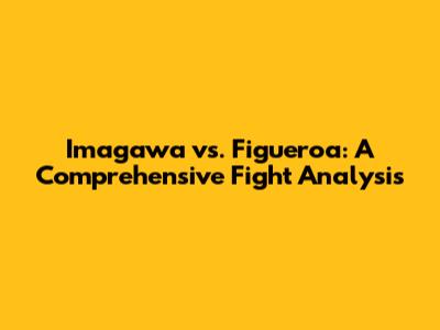 Imagawa vs. Figueroa: A Comprehensive Fight Analysis