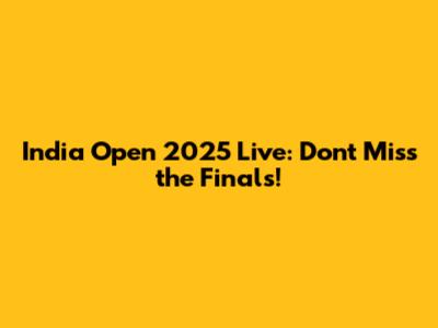 India Open 2025 Live: Don't Miss the Finals!