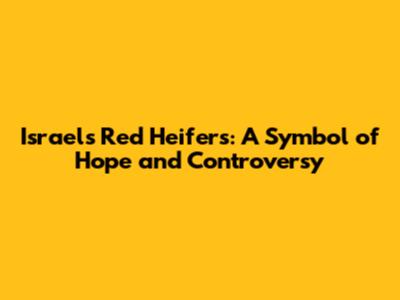 Israel's Red Heifers: A Symbol of Hope and Controversy
