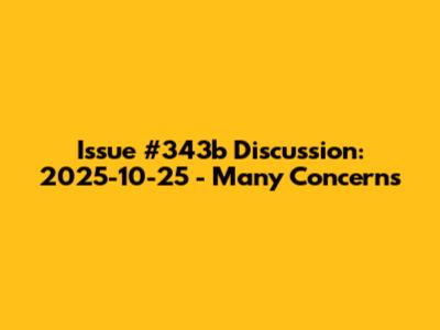 Issue #343b Discussion: 2025-10-25 - Many Concerns