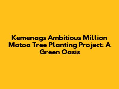 Kemenag's Ambitious Million Matoa Tree Planting Project: A Green Oasis