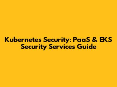 Kubernetes Security: PaaS & EKS Security Services Guide