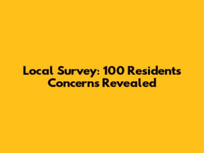Local Survey: 100 Residents' Concerns Revealed