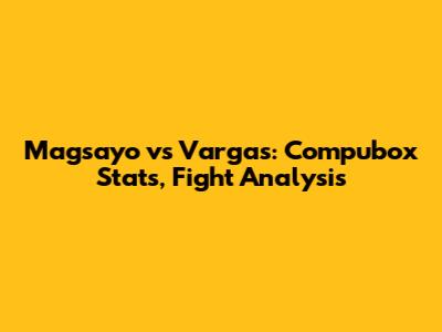Magsayo vs Vargas: Compubox Stats, Fight Analysis