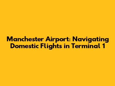 Manchester Airport: Navigating Domestic Flights in Terminal 1