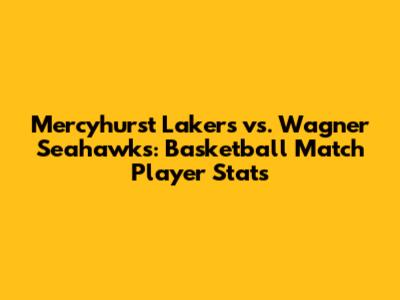 Mercyhurst Lakers vs. Wagner Seahawks: Basketball Match Player Stats