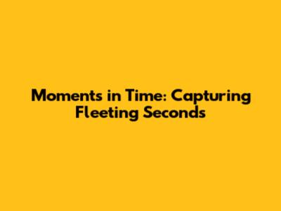 Moments in Time: Capturing Fleeting Seconds