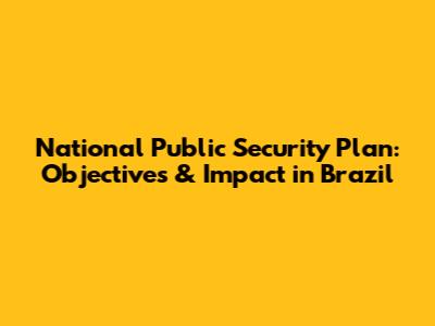 National Public Security Plan: Objectives & Impact in Brazil