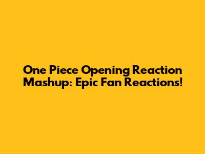 One Piece Opening Reaction Mashup: Epic Fan Reactions!