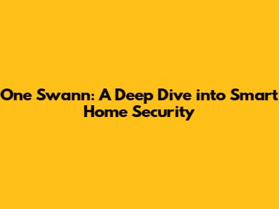 One Swann: A Deep Dive into Smart Home Security