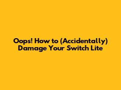 Oops! How to (Accidentally) Damage Your Switch Lite