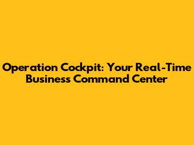 Operation Cockpit: Your Real-Time Business Command Center