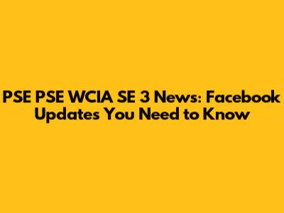 PSE PSE WCIA SE 3 News: Facebook Updates You Need to Know