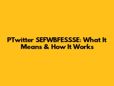 PTwitter SEFWBFESSSE: What It Means & How It Works