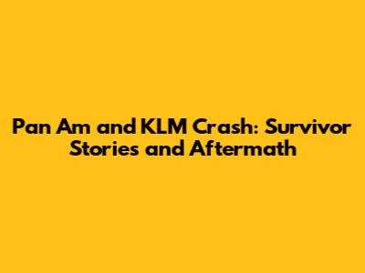 Pan Am and KLM Crash: Survivor Stories and Aftermath