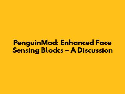 PenguinMod: Enhanced Face Sensing Blocks – A Discussion