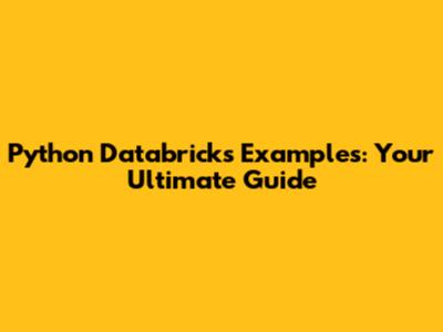 Python Databricks Examples: Your Ultimate Guide