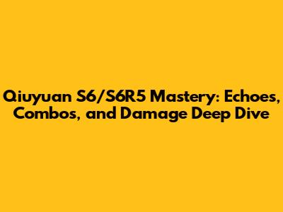 Qiuyuan S6/S6R5 Mastery: Echoes, Combos, and Damage Deep Dive