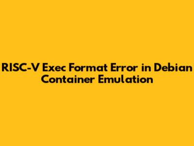 RISC-V Exec Format Error in Debian Container Emulation