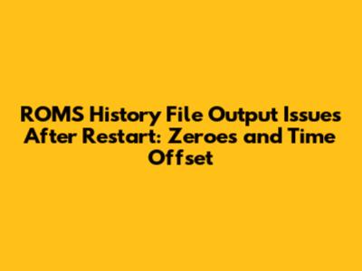 ROMS History File Output Issues After Restart: Zeroes and Time Offset