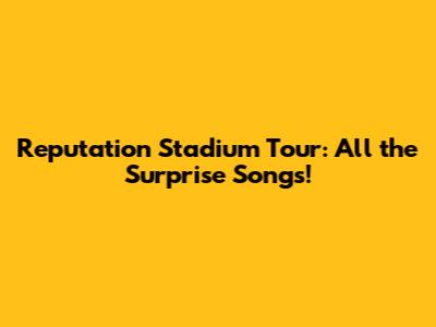 Reputation Stadium Tour: All the Surprise Songs!
