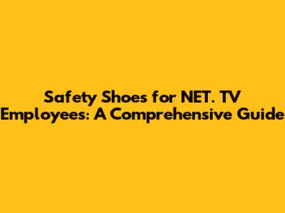 Safety Shoes for NET. TV Employees: A Comprehensive Guide