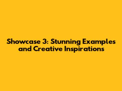 Showcase 3: Stunning Examples and Creative Inspirations