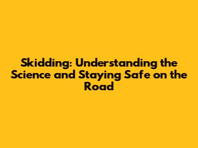 Skidding: Understanding the Science and Staying Safe on the Road