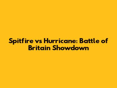Spitfire vs Hurricane: Battle of Britain Showdown