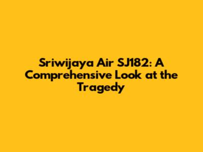 Sriwijaya Air SJ182: A Comprehensive Look at the Tragedy