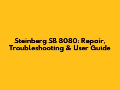 Steinberg SB 8080: Repair, Troubleshooting & User Guide