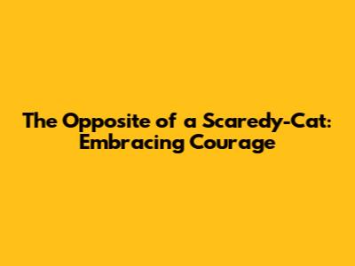 The Opposite of a Scaredy-Cat: Embracing Courage